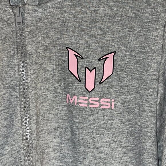 Messi Gray Full-Zip Hoodie – Size XL (Children/Teens) - Picture 2 of 7